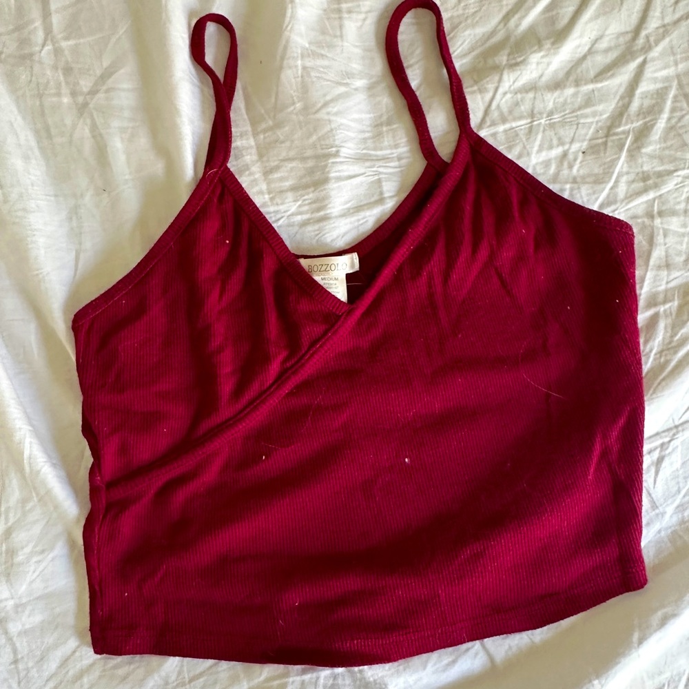Red crop top